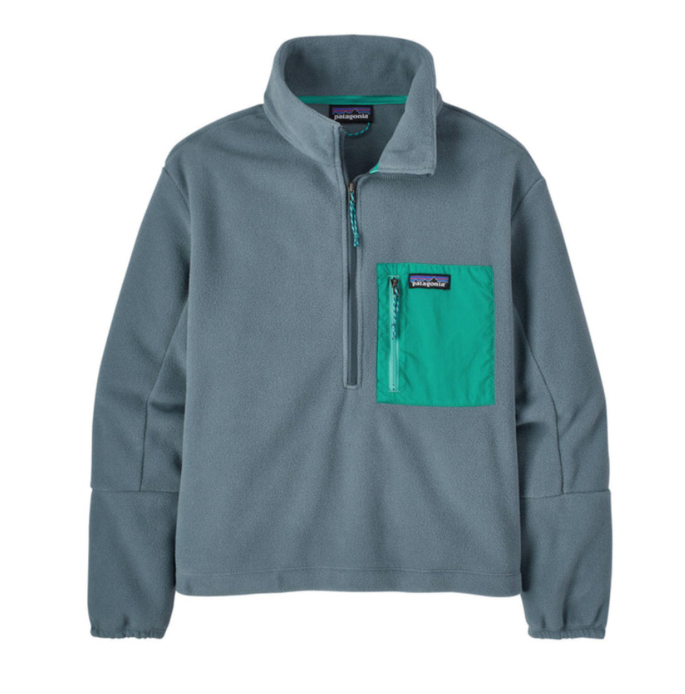 Patagonia Microdini 1/2-Zip Fleece Pullover Women's Medium Gray Turquoise #26260